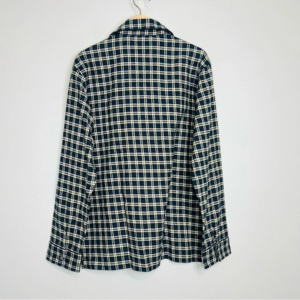 J. Crew Blue / Yellow Midweight Flannel Button Up Shirt M